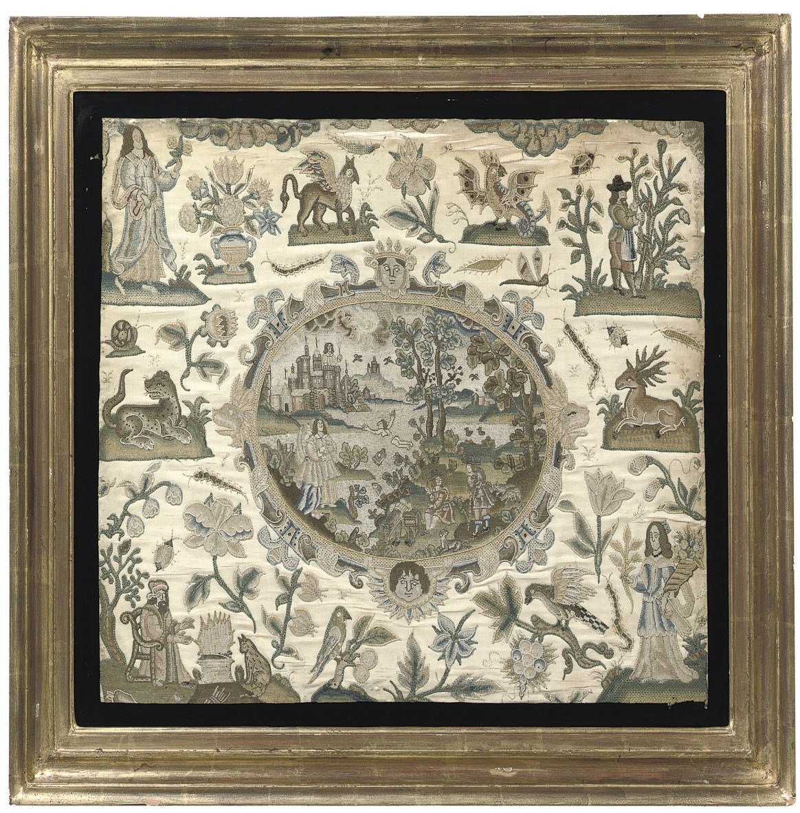 A CHARLES I PETIT-POINT PICTURE