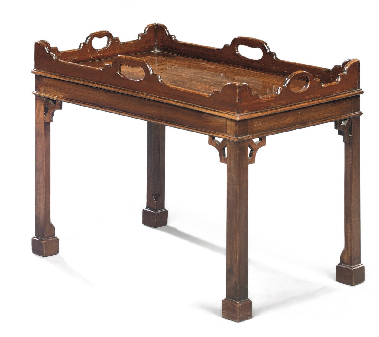A MAHOGANY TRAY-ON-STAND