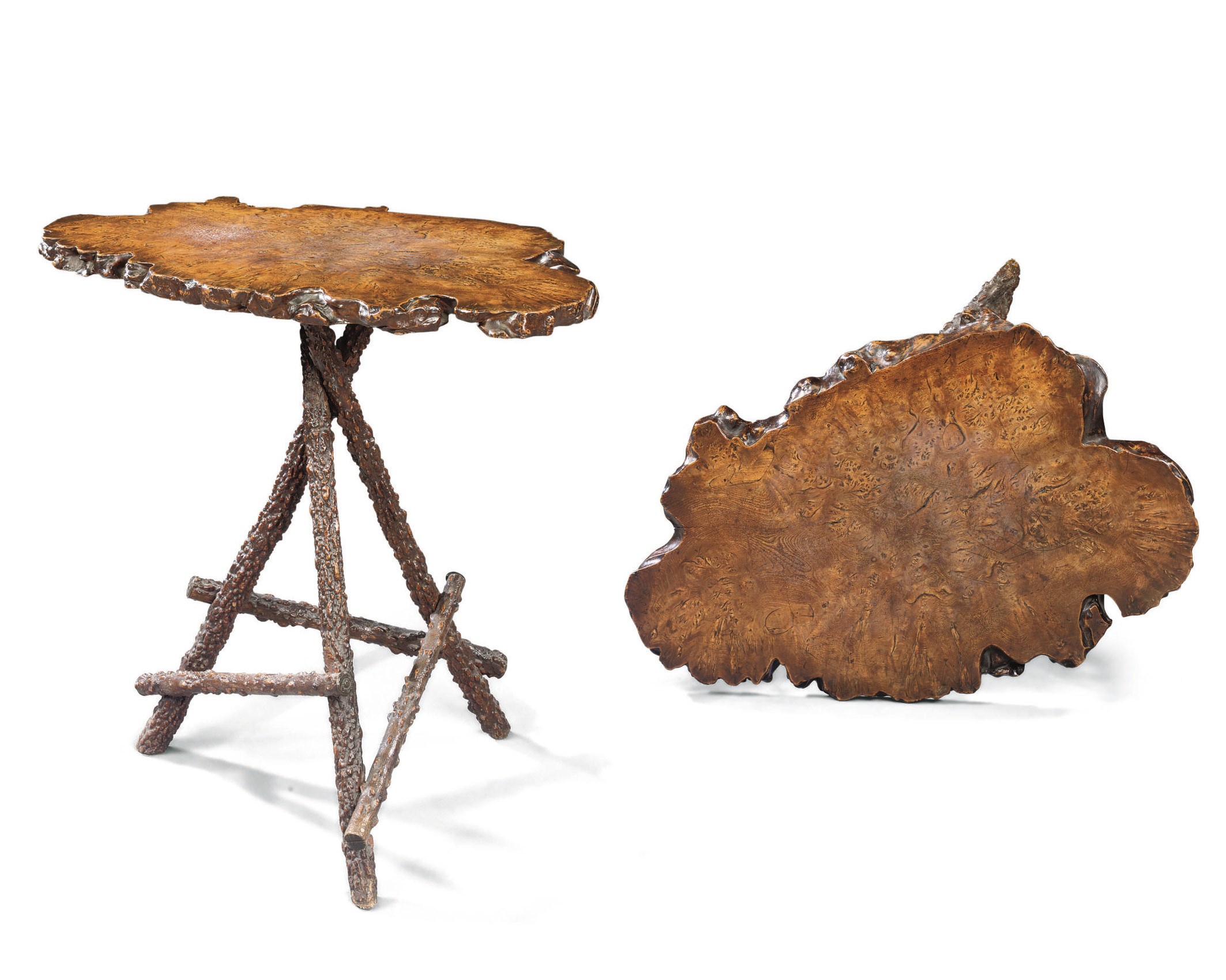 A 'RUSTIC' BURR-ELM TABLE