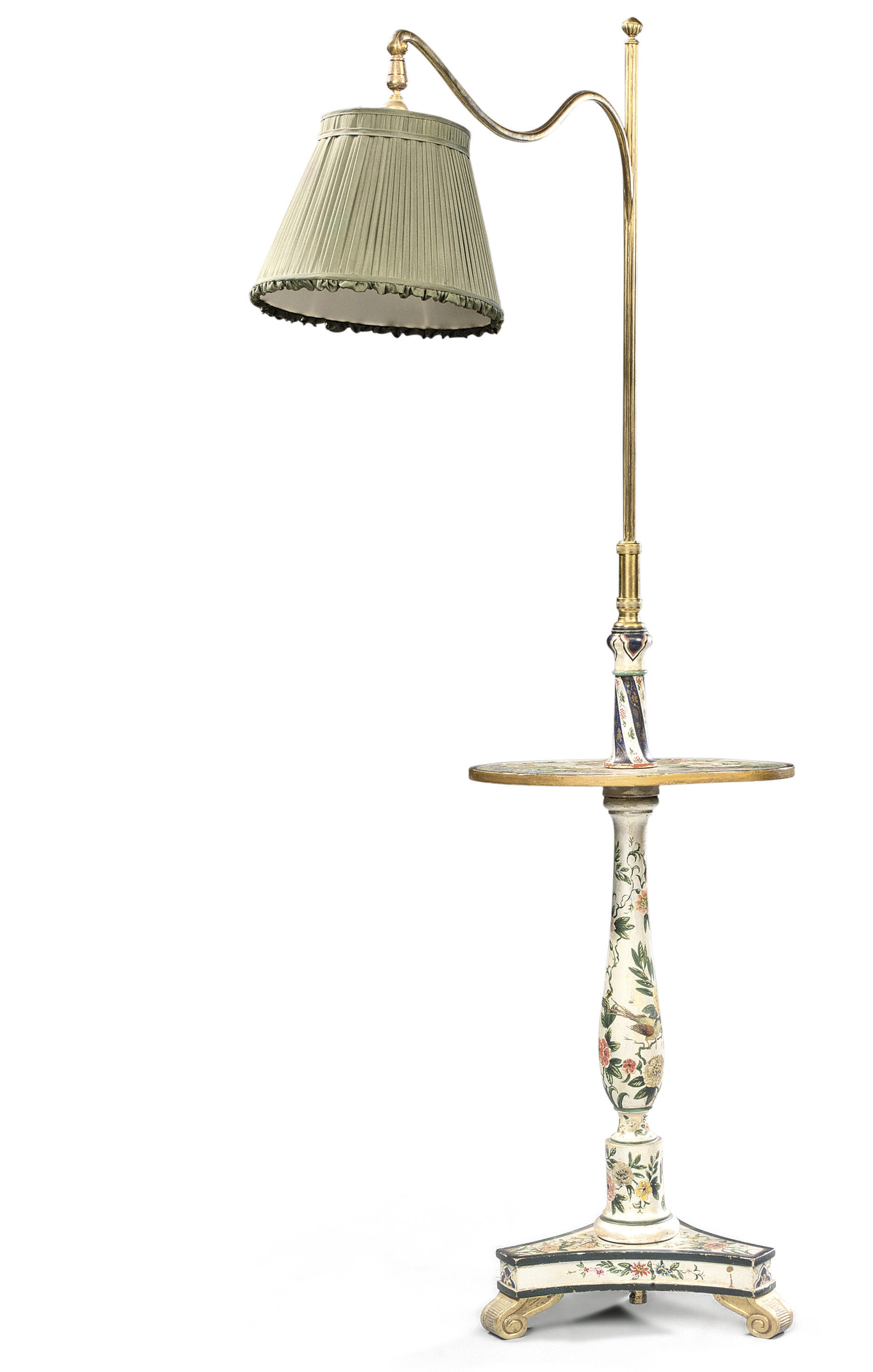 A FRENCH PAINTED AND SILVERED READING-STAND