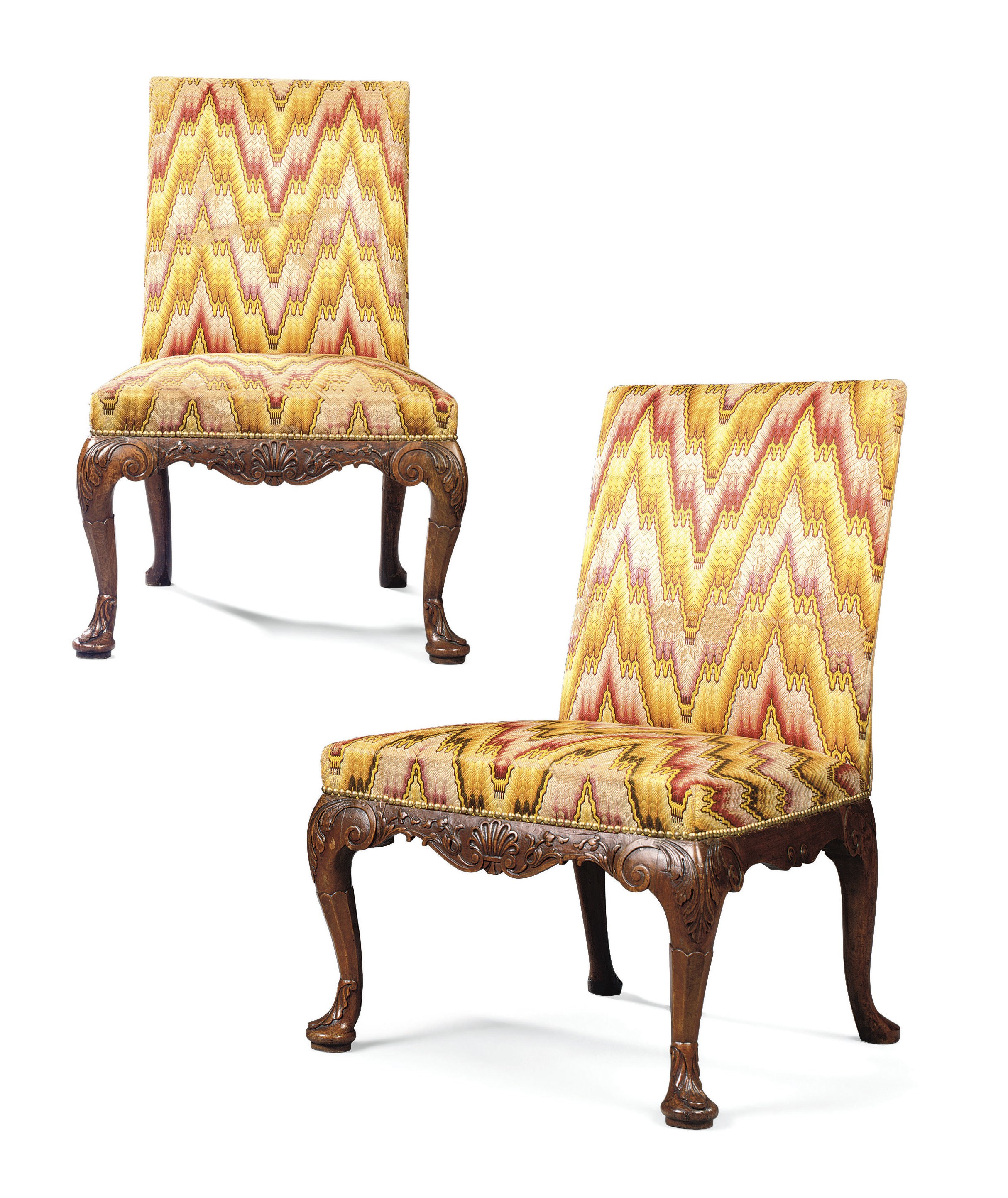 A PAIR OF IRISH GEORGE II WALNUT SIDE CHAIRS