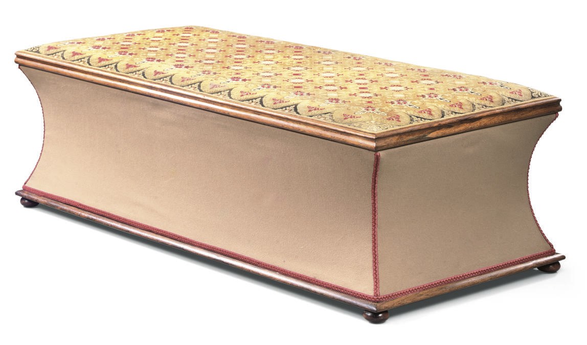 AN EARLY VICTORIAN ROSEWOOD OTTOMAN