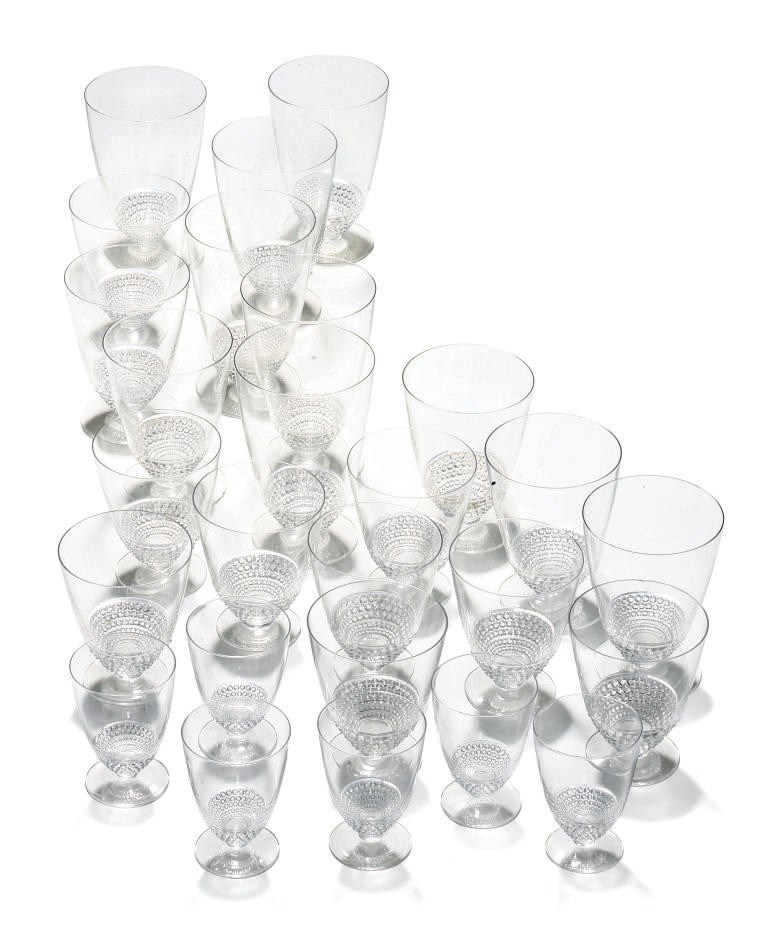 A LALIQUE GLASS PART TABLE-SERVICE