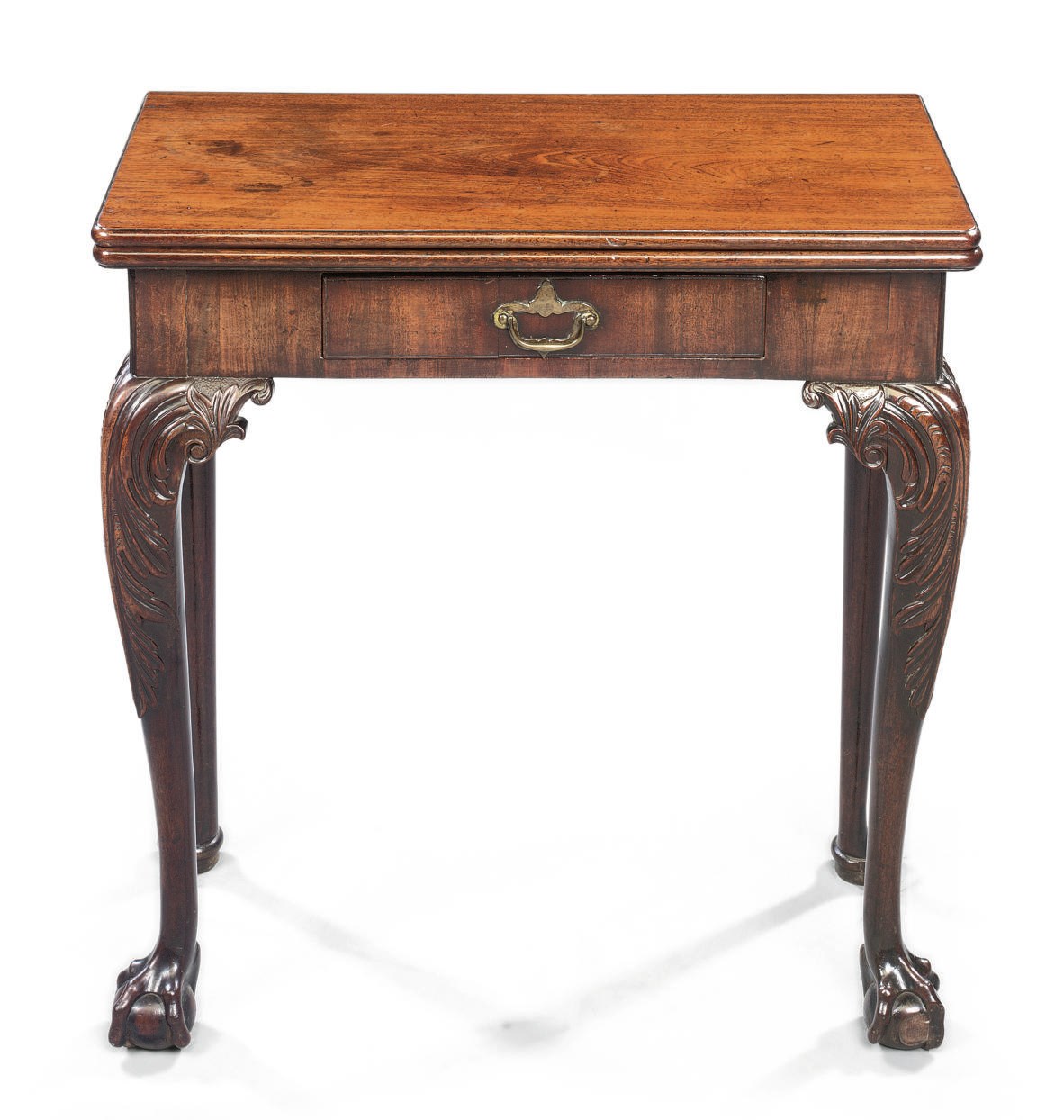 A GEORGE II MAHOGANY GATELEG-ACTION TEA-TABLE
