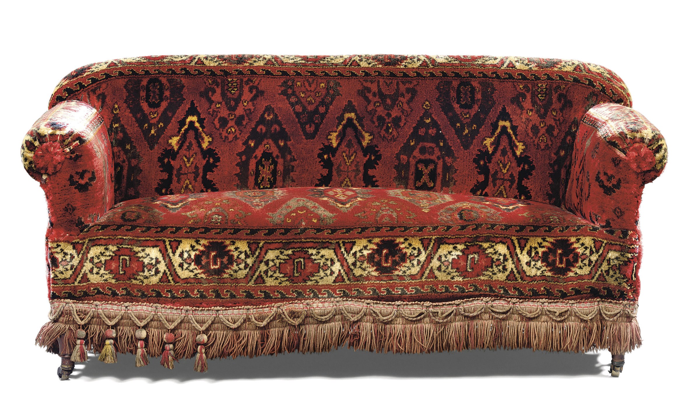 A VICTORIAN UPHOLSTERED SOFA