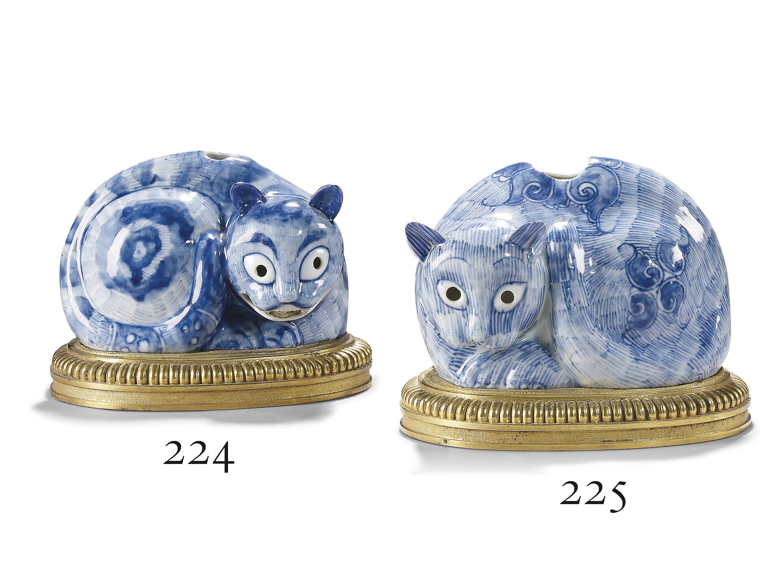LANTERNE EN PORCELAINE BLEU BLANC