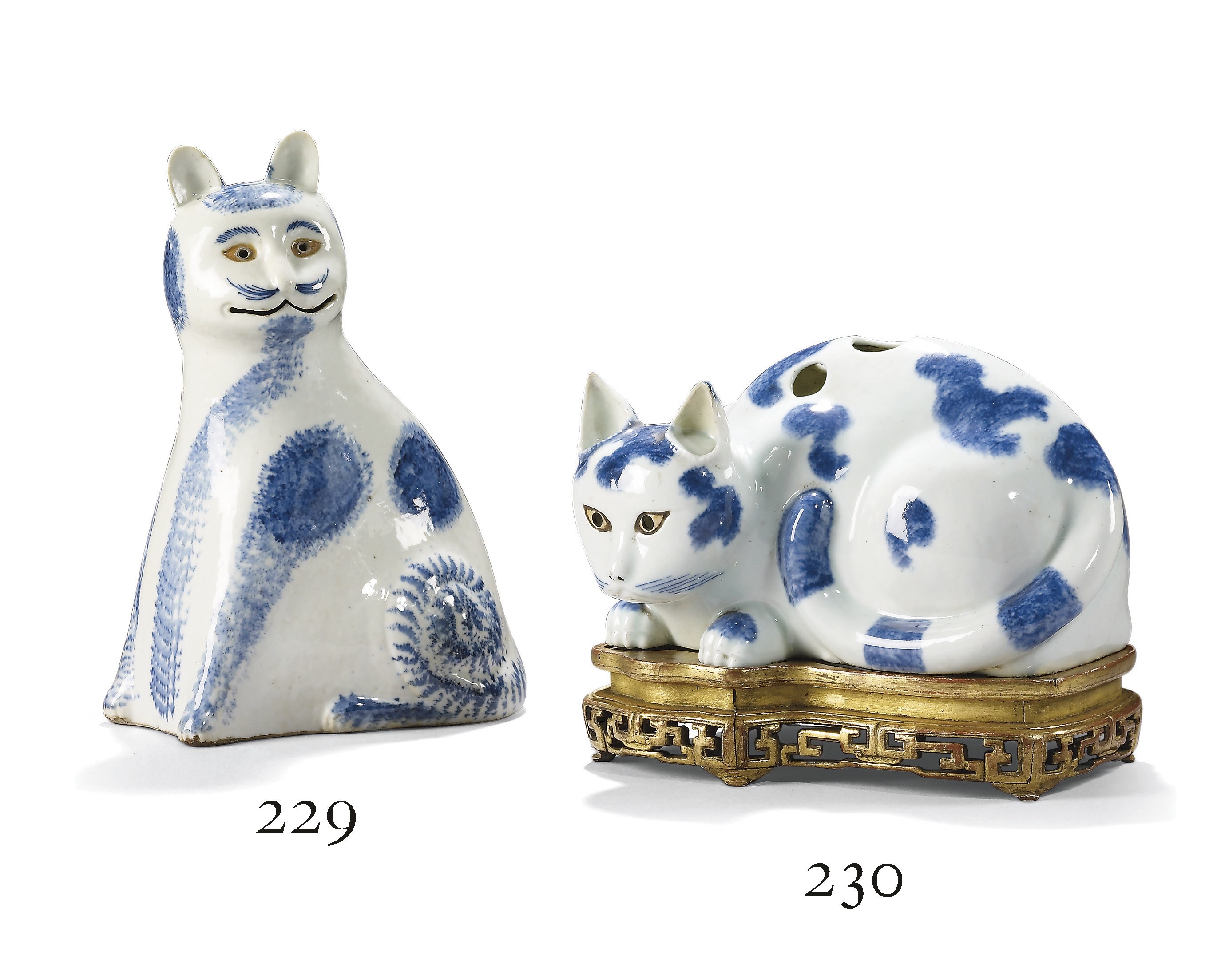 LANTERNE EN PORCELAINE BLEU BLANC