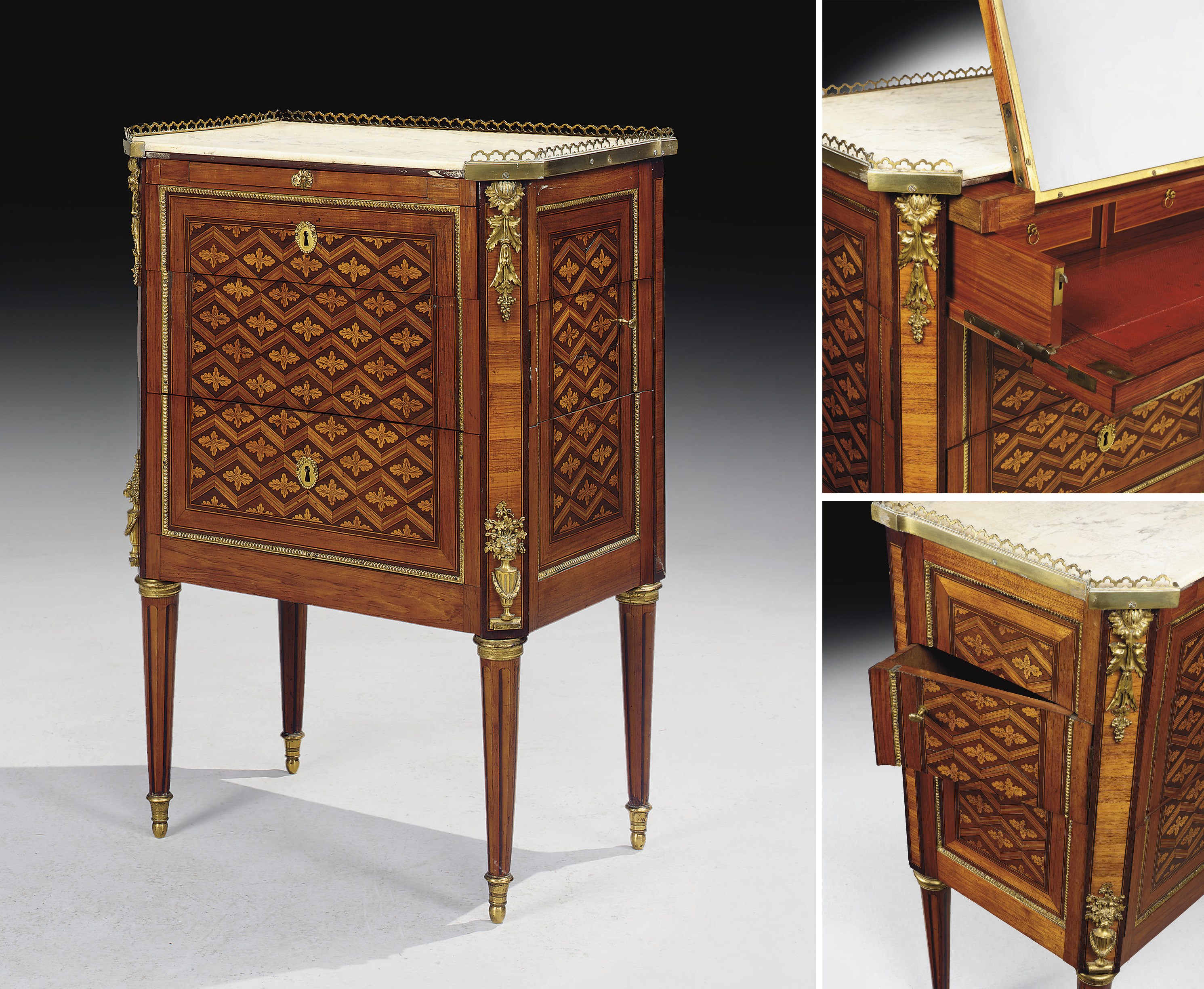 COMMODE SECRETAIRE D'EPOQUE LOUIS XVI