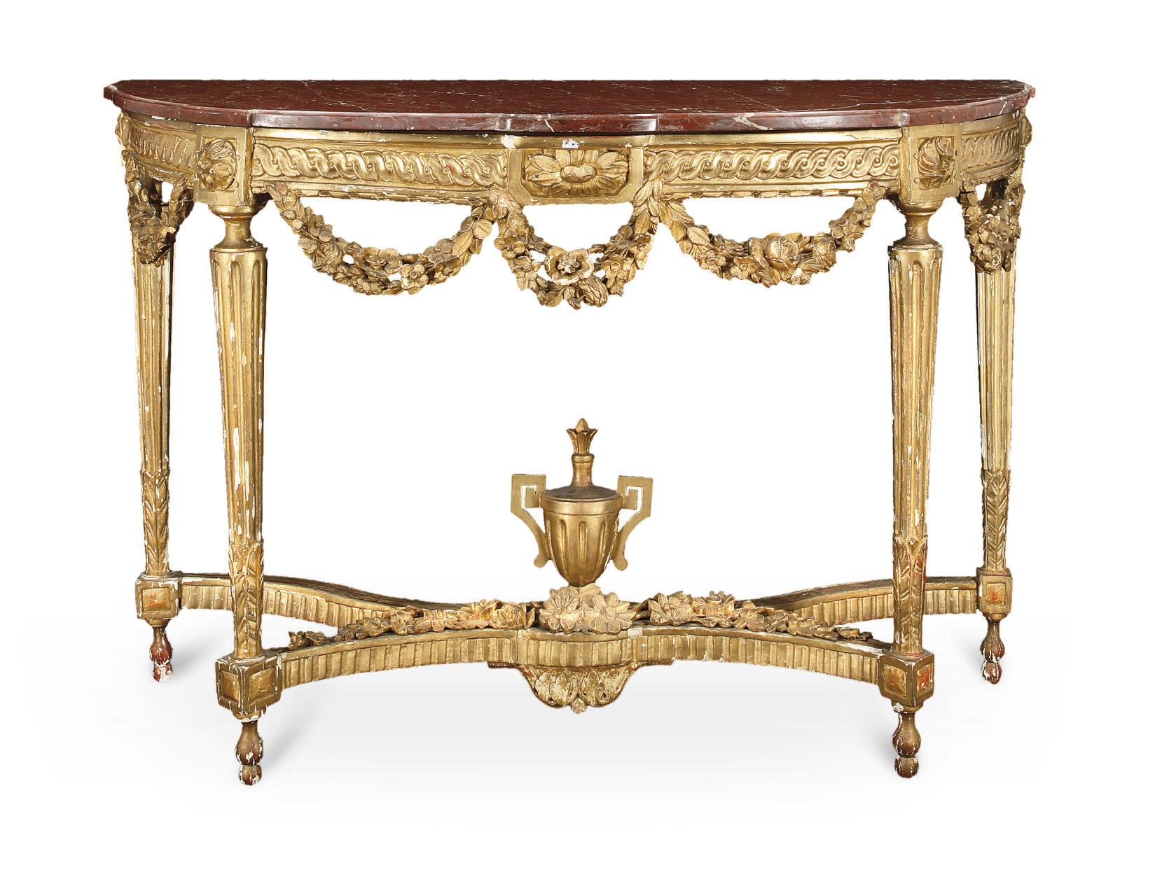 CONSOLE EN DEMI-LUNE D'EPOQUE LOUIS XVI