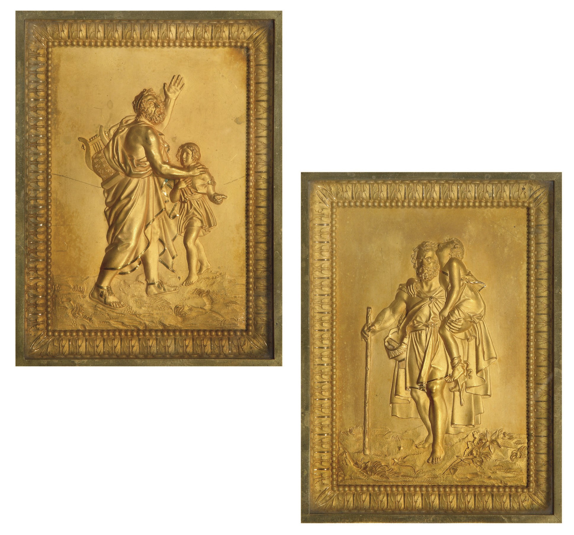PAIRE DE BAS-RELIEFS D'EPOQUE EMPIRE
