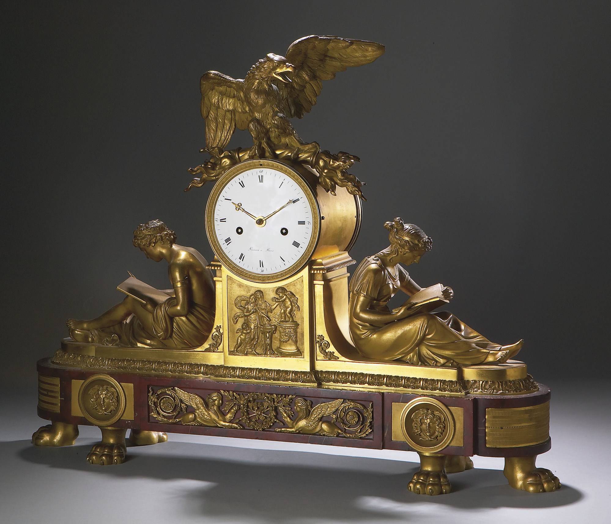 PENDULE A L'ETUDE DE LA FIN DU XVIIIEME SIECLE  DEBUT DU XIXEME SIECLE