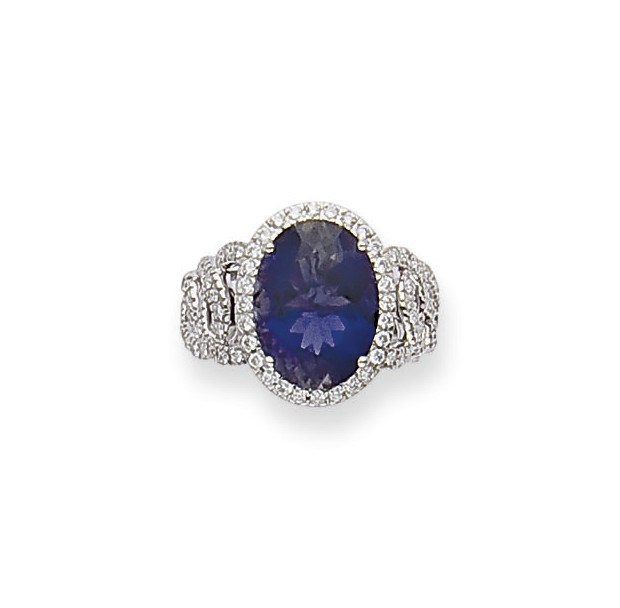 BAGUE IOLITE ET DIAMANTS