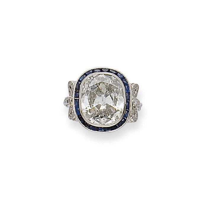 BAGUE SAPHIRS ET DIAMANTS
