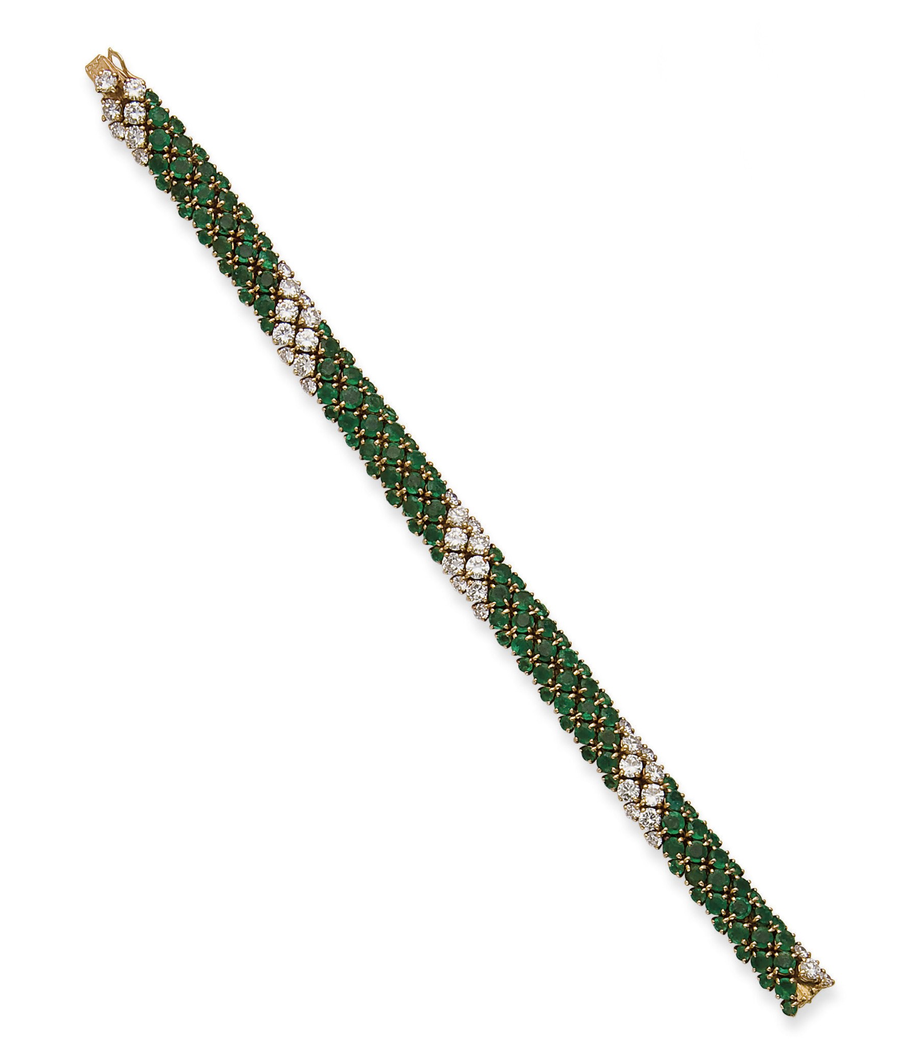 BRACELET EMERAUDES ET DIAMANTS, PAR VAN CLEEF & ARPELS
