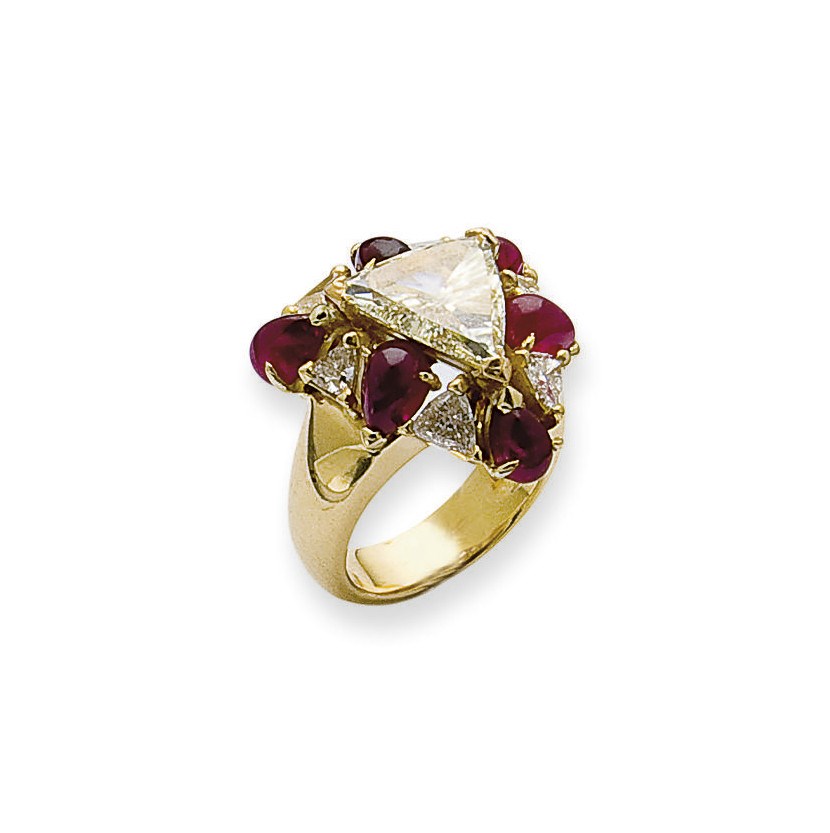 BAGUE RUBIS ET DIAMANTS