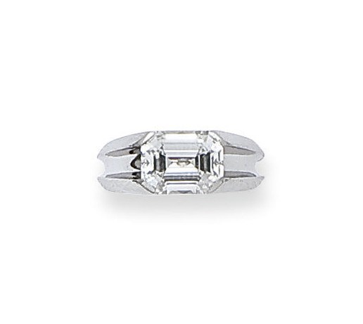 BAGUE DIAMANT, MONTEE PAR CARTIER