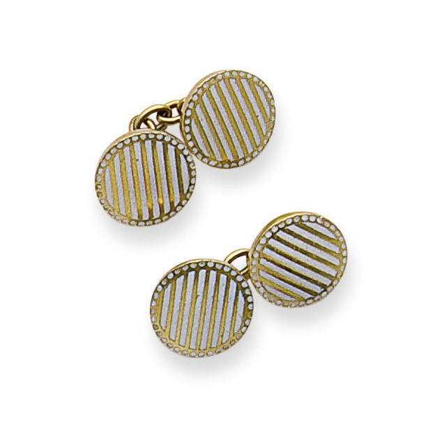 PAIRE DE BOUTONS DE MANCHETTES EMAIL, PAR CARTIER