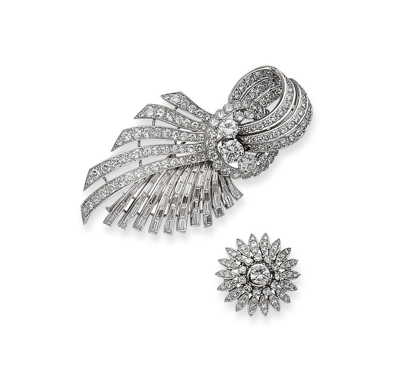 DEUX BROCHES DIAMANTS