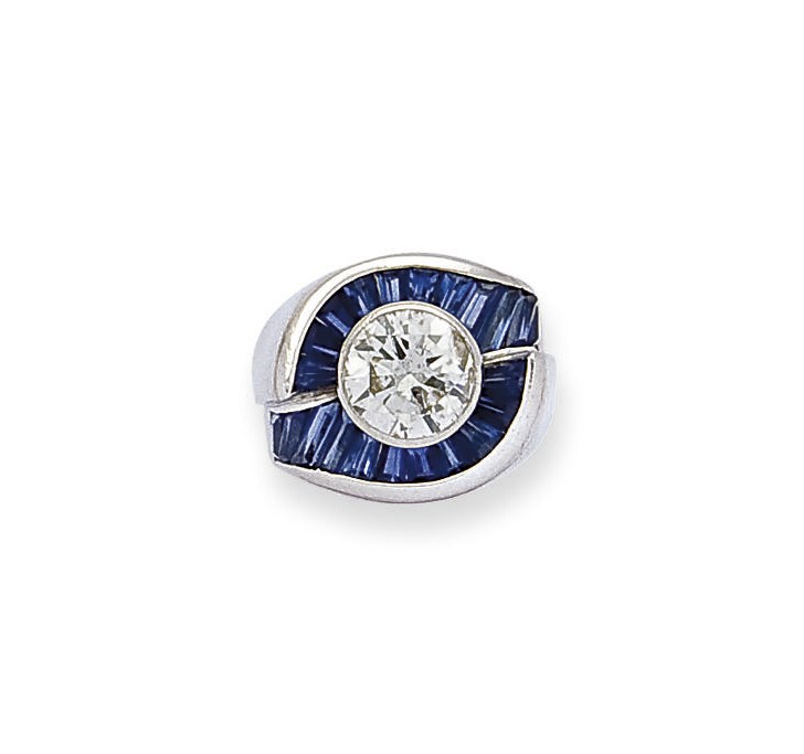 BAGUE SAPHIRS ET DIAMANT