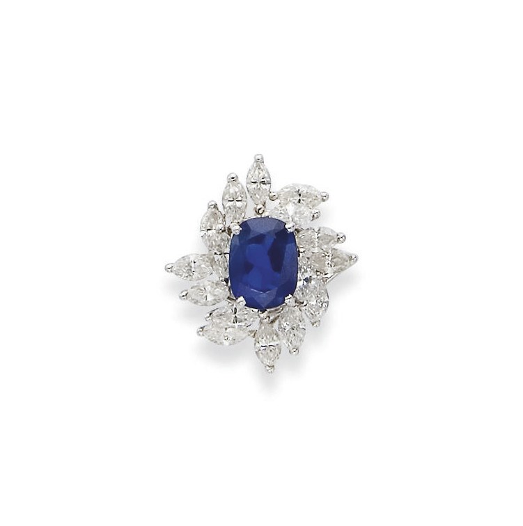 BAGUE SAPHIR ET DIAMANTS