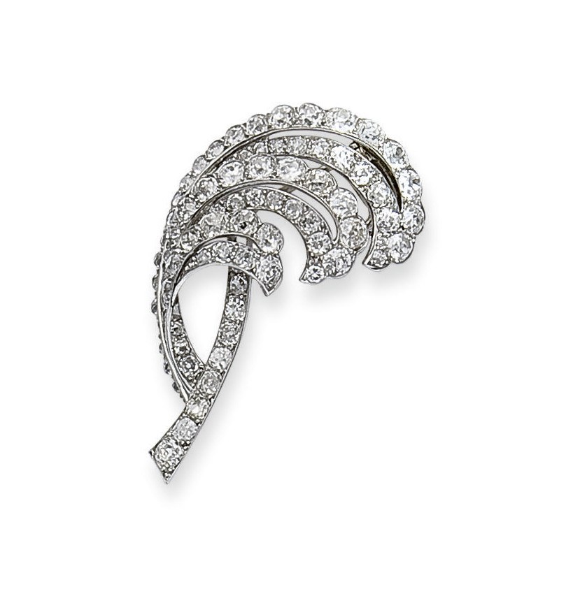 BROCHE DIAMANTS, MONTEE PAR CARTIER