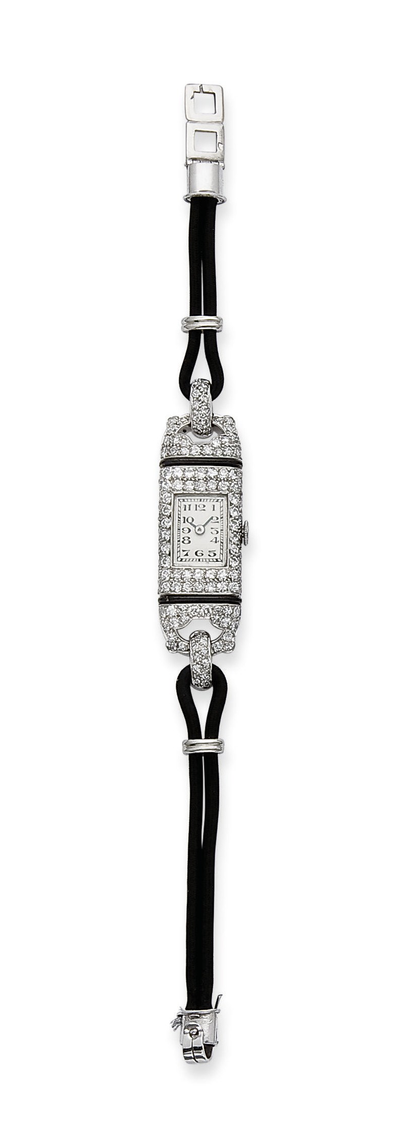 MONTRE ART DECO ONYX ET DIAMANTS, PAR VAN CLEEF & ARPELS