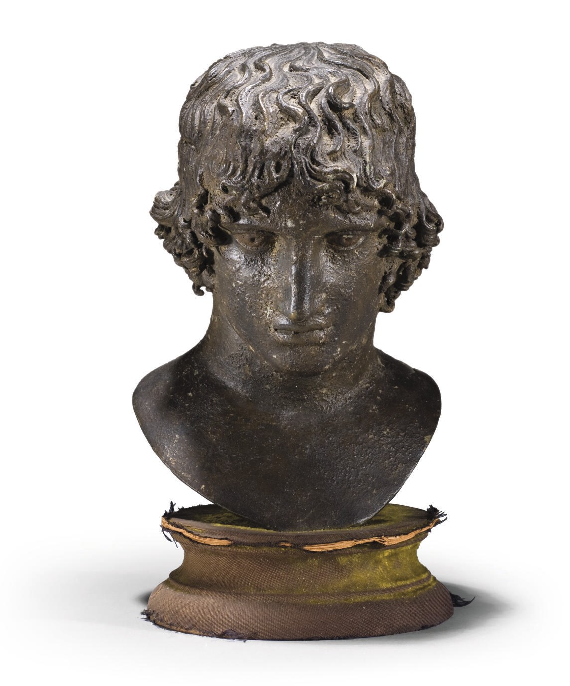 BUSTE D'ANTINOUS D'APRES L'ANTIQUE EN REGULE