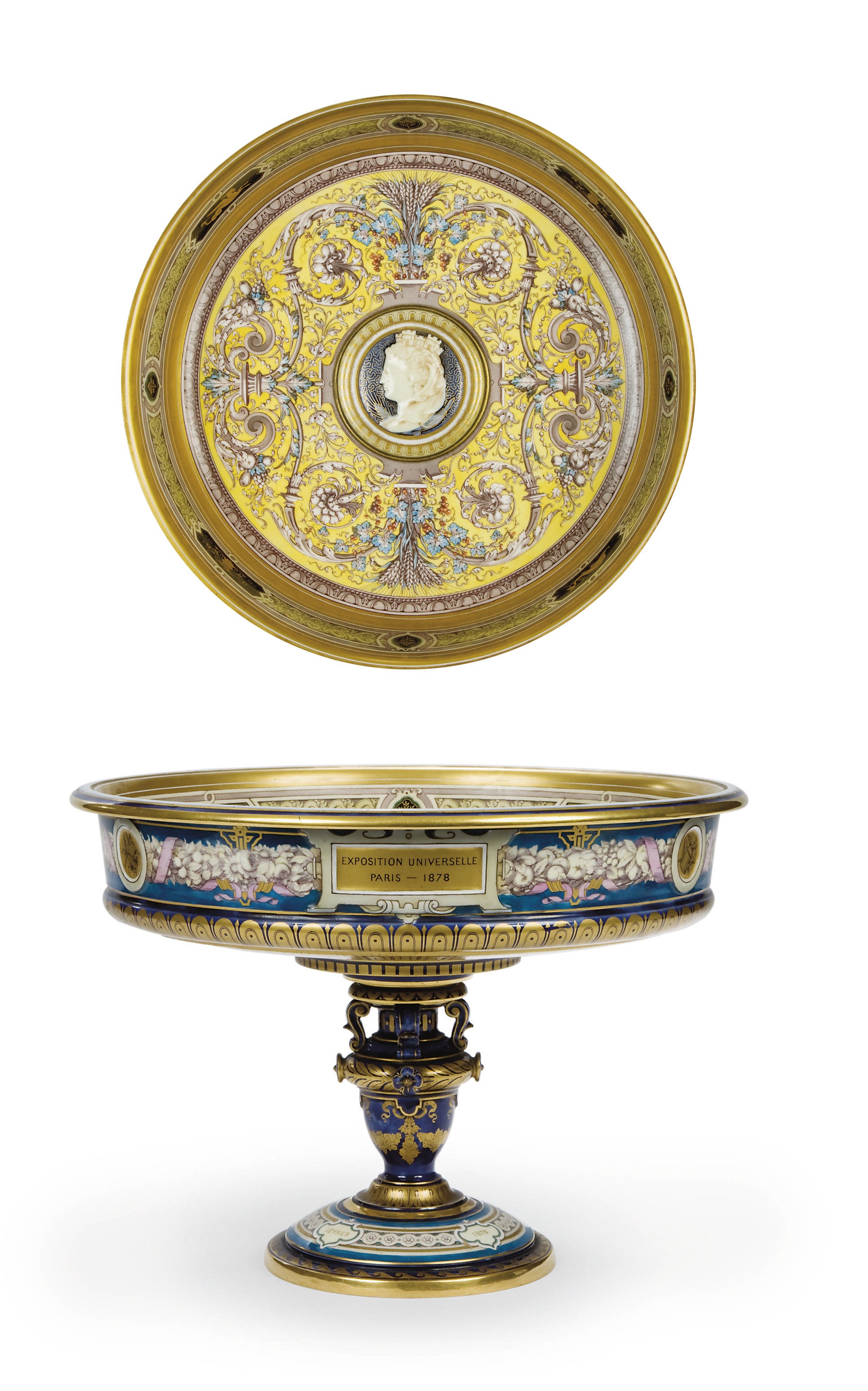 COUPE DATEE EN PORCELAINE DE SEVRES DE LA FIN DU XIXEME SIECLE