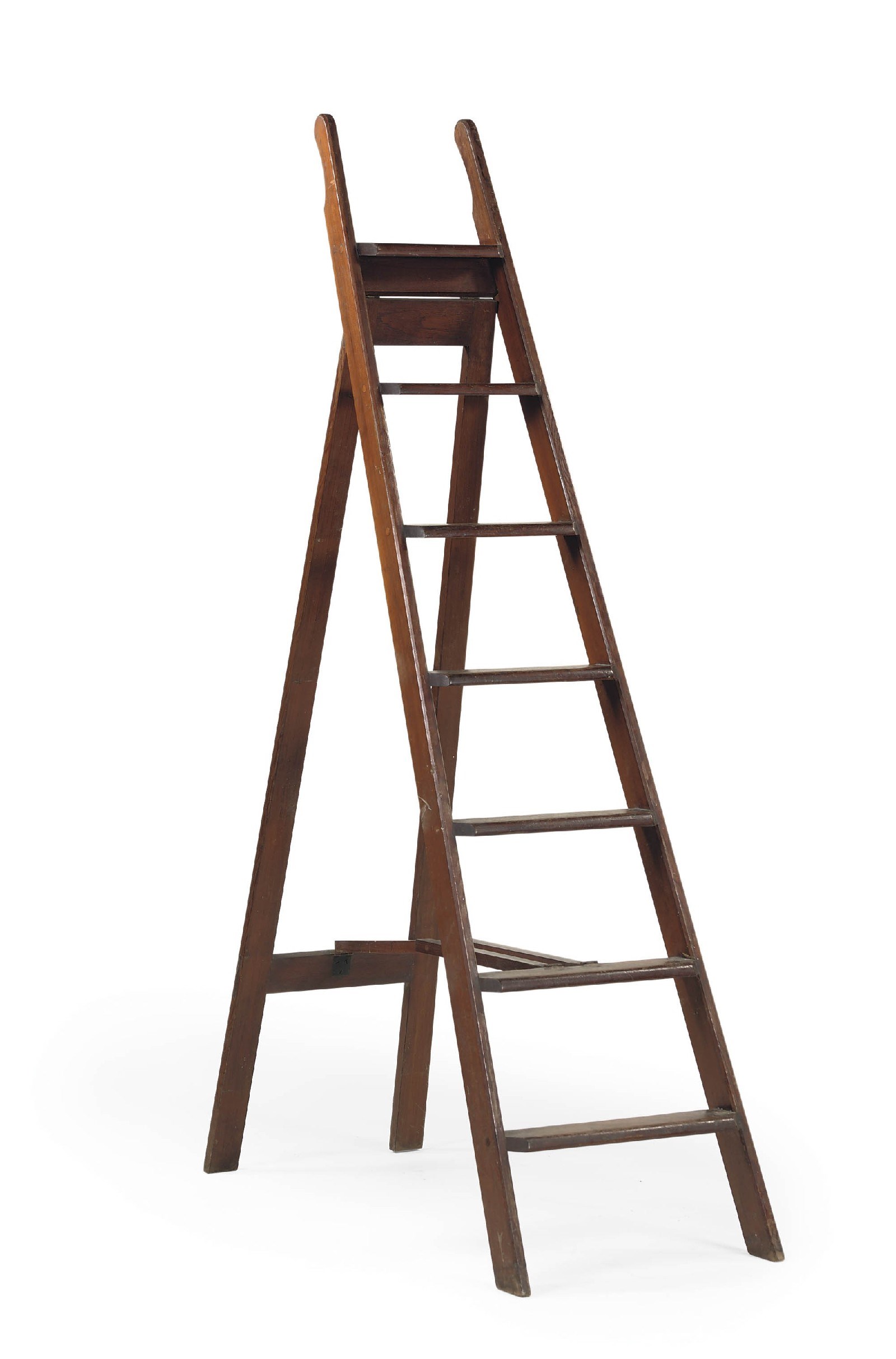 A PINE FOLDING LIBRARY STEPS