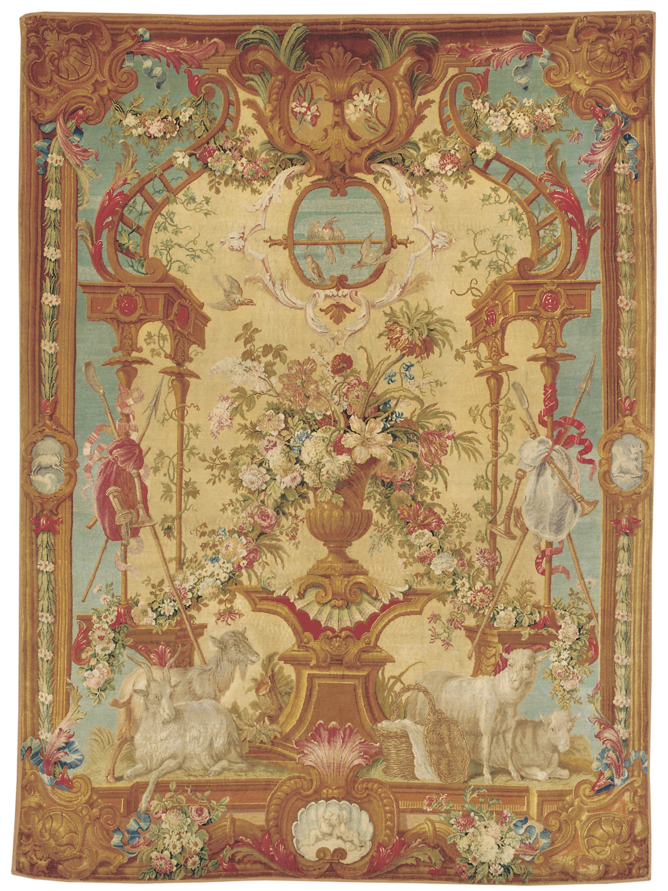 A REGENCE SAVONNERIE ALLEGORICAL PANEL