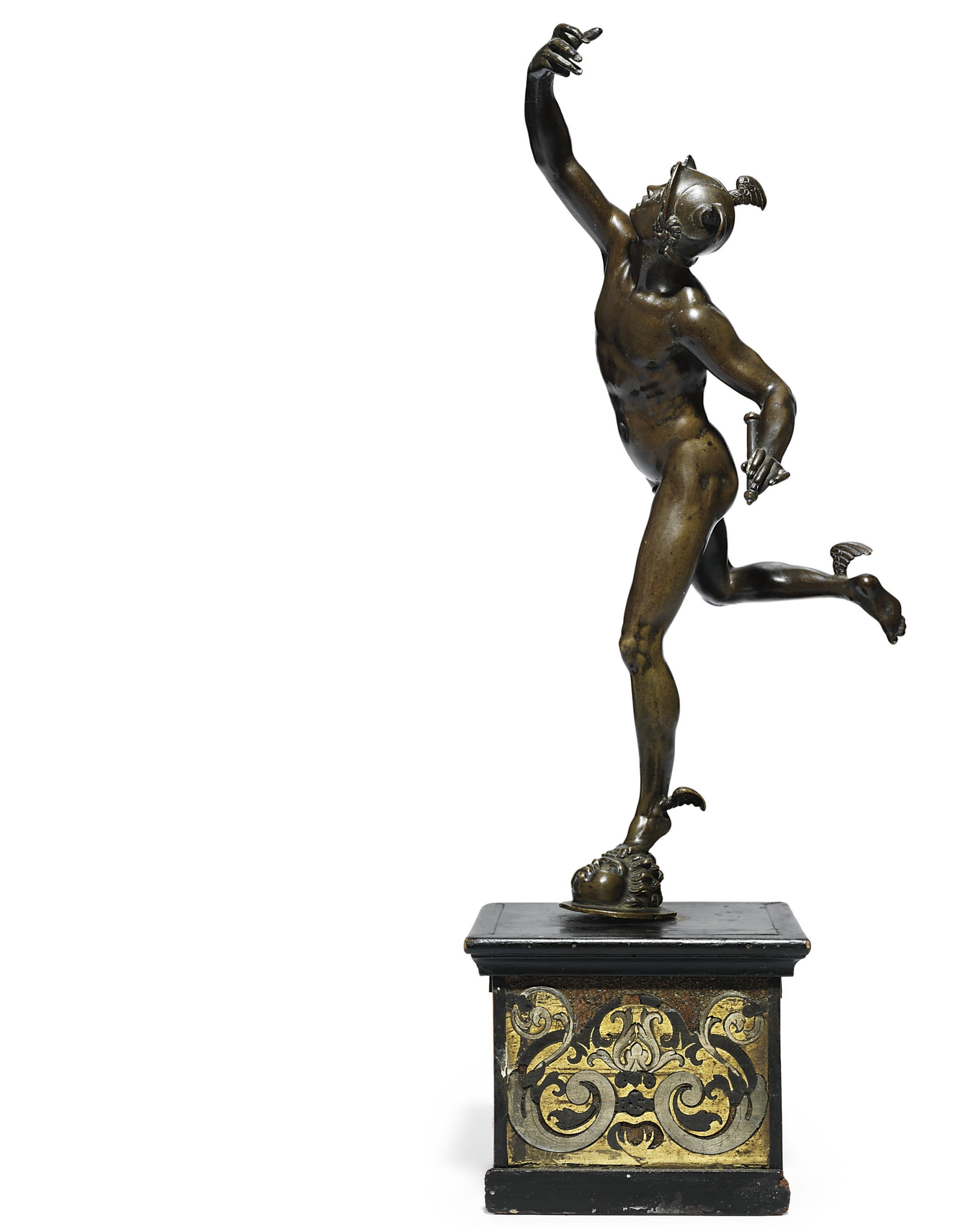 A BRONZE FIGURE OF MERCURY
