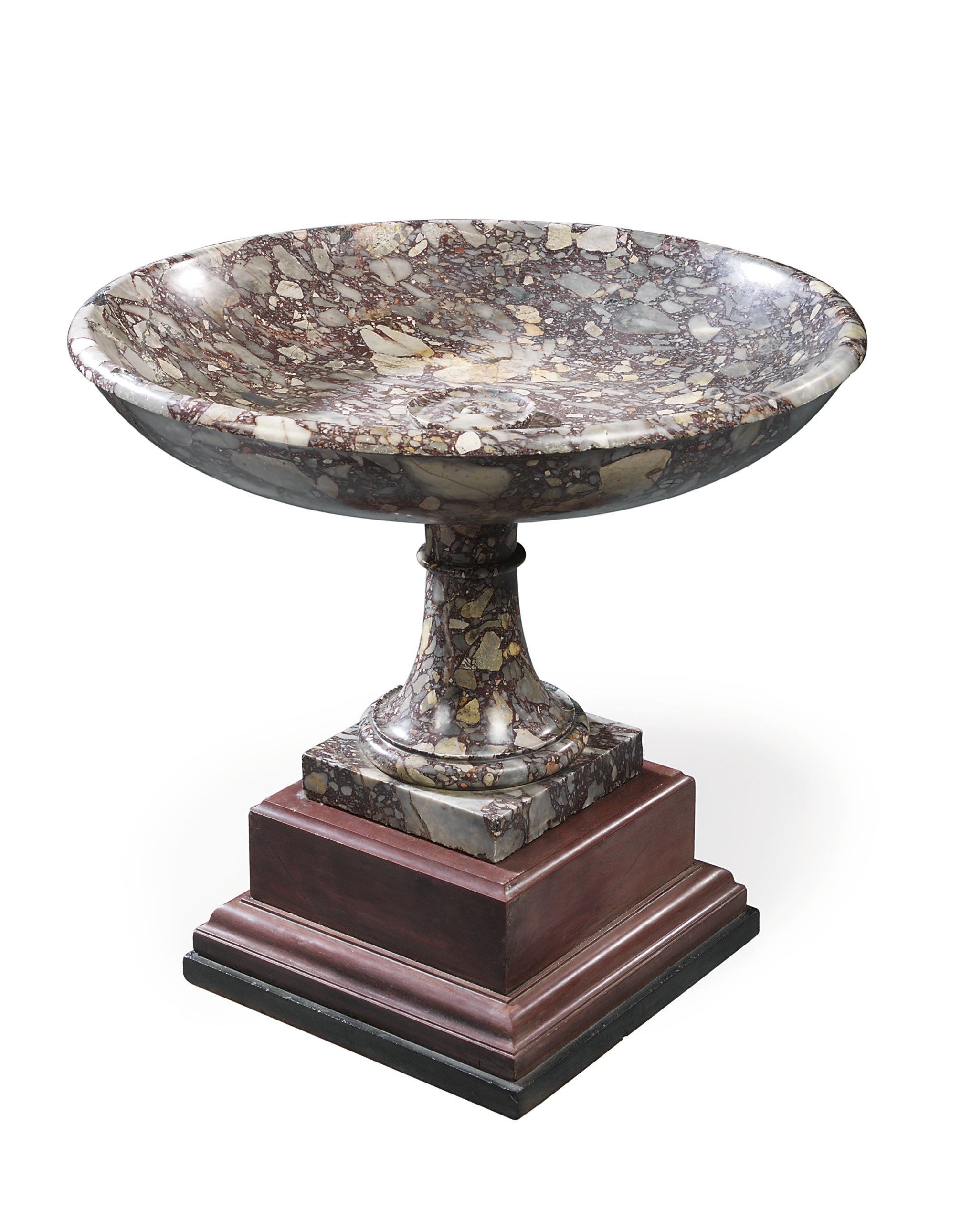 A LARGE ITALIAN BRECCIA VIOLETTA MARBLE TAZZA