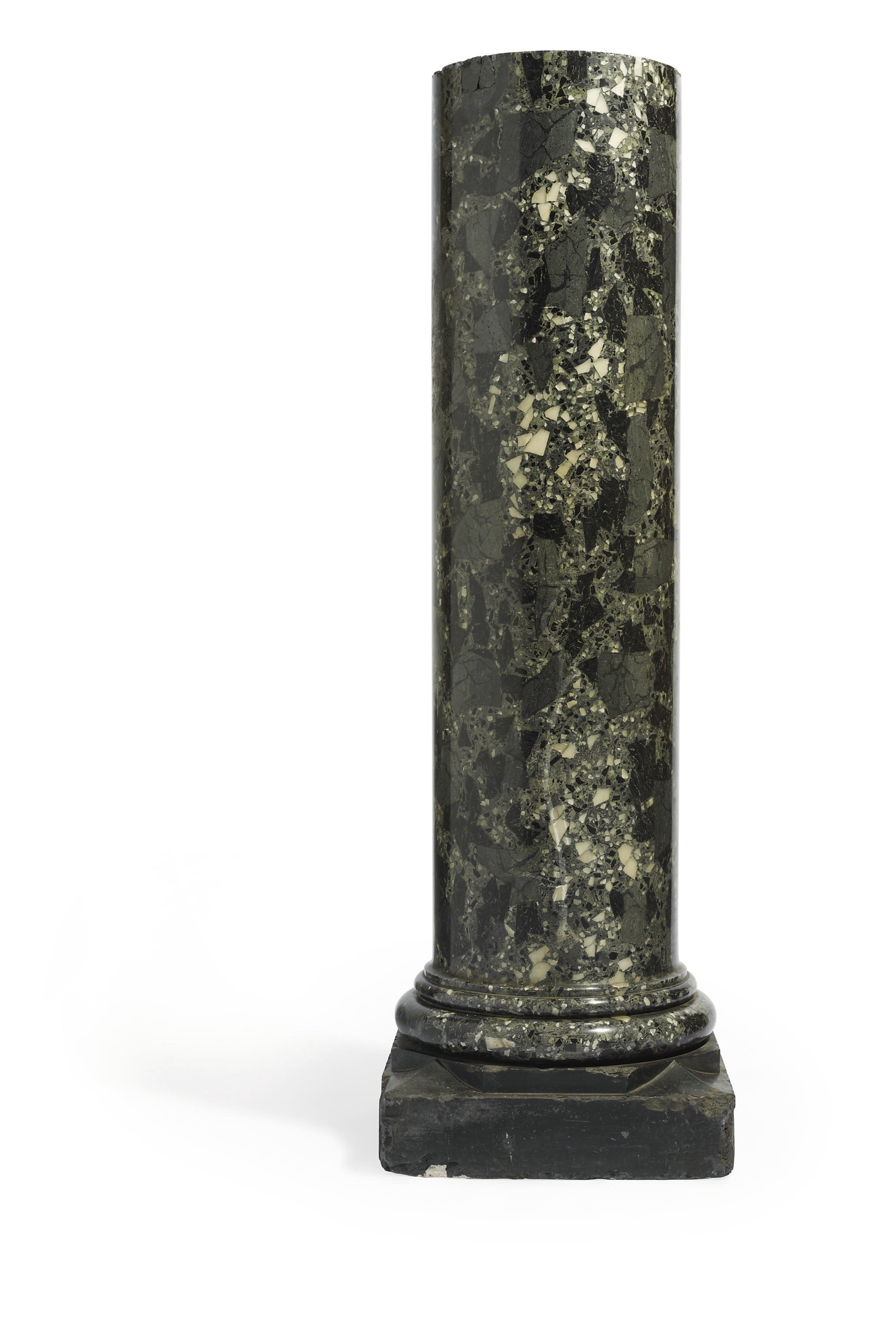 A CYLINDRICAL SCAGLIOLA PEDESTAL