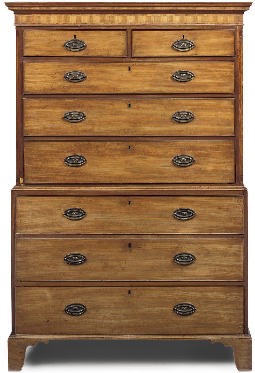 A GEORGE III MAHOGANY TALLBOY