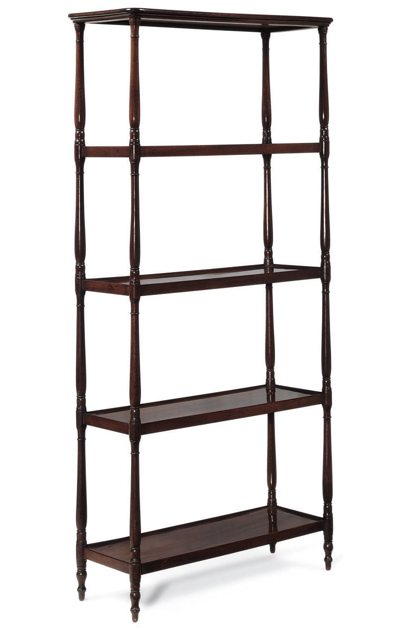 A REGENCY MAHOGANY FIVE TIER WHATNOT