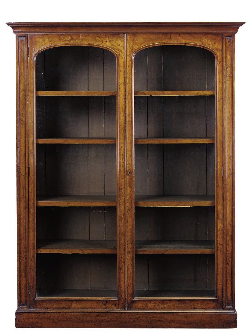 A VICTORIAN WALNUT BOOKCASE