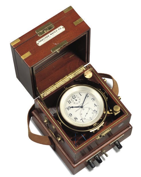 An American Hamilton Model 21 two-day marine chronometer with electric contacts