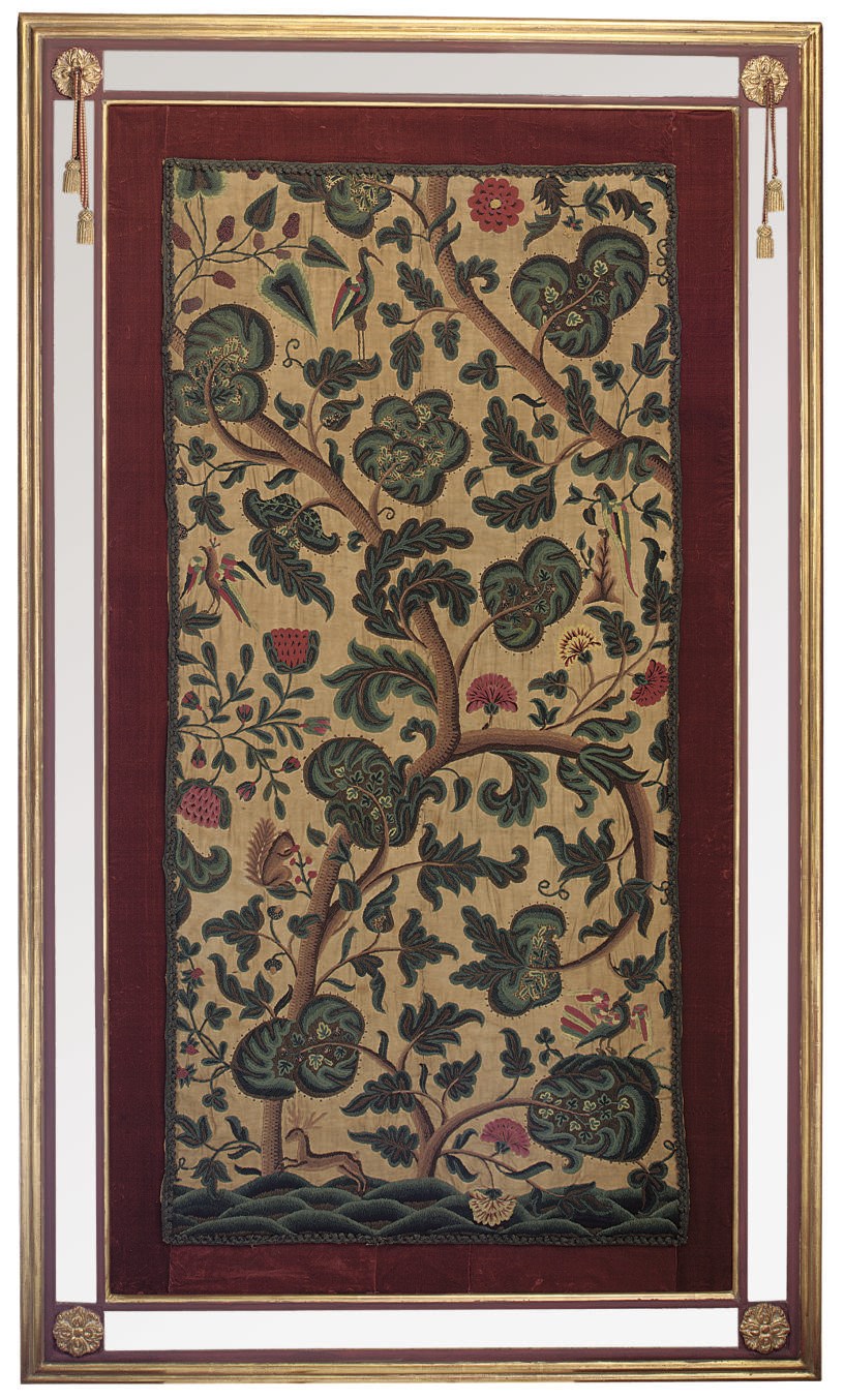 A PAIR OF ENGLISH CREWEL-WORK PANELS