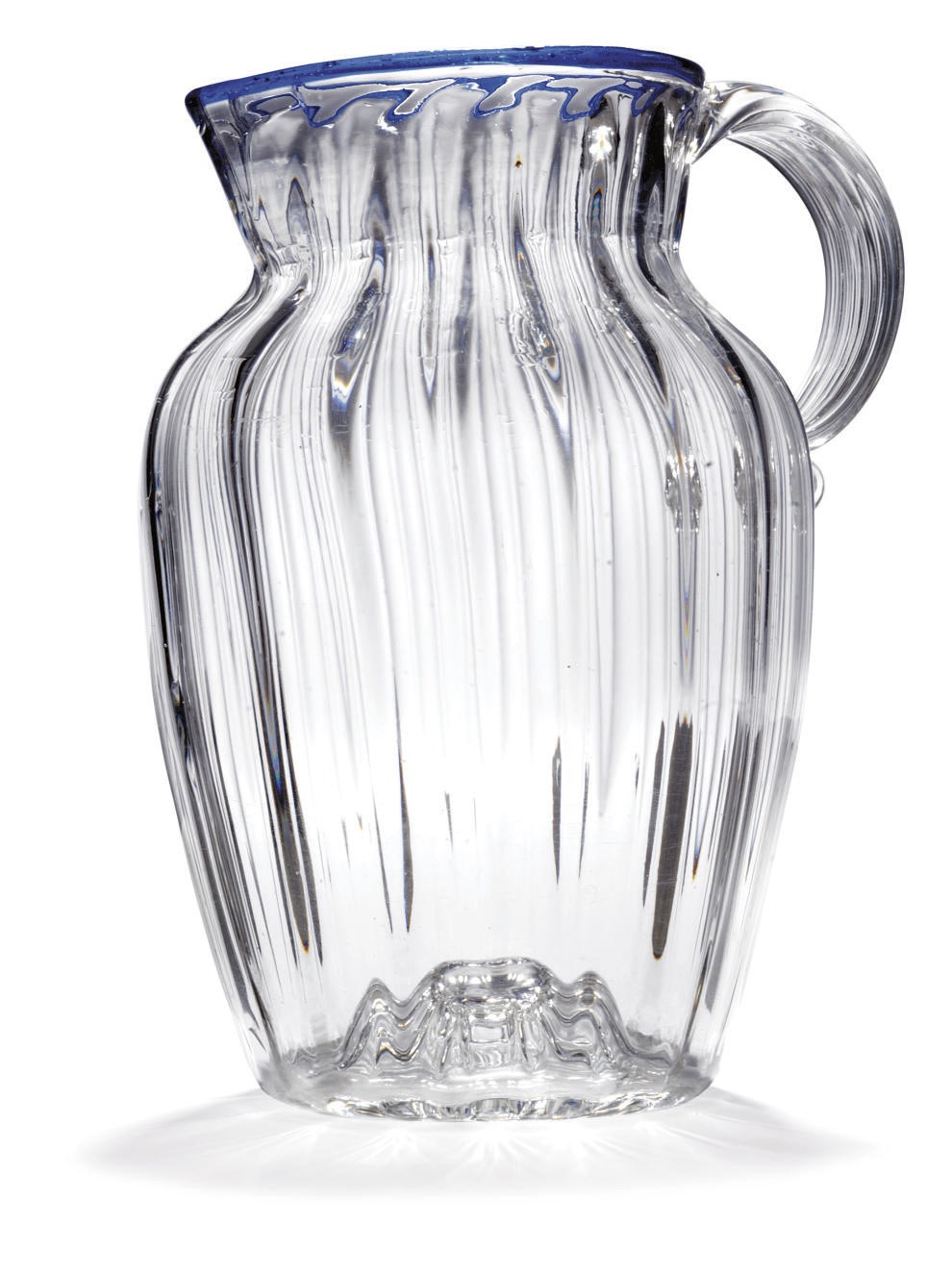 AN ENGLISH CLEAR GLASS JUG