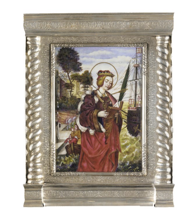 A LIMOGES REVIVAL ENAMEL PLAQUE
