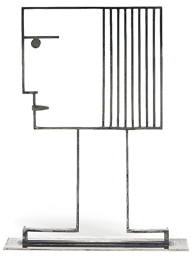 A HAGENAUER SILVERED METAL BUST