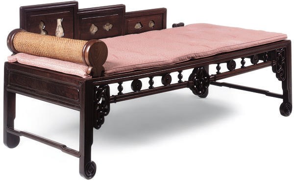 A CHINESE HARDWOOD OPIUM BED