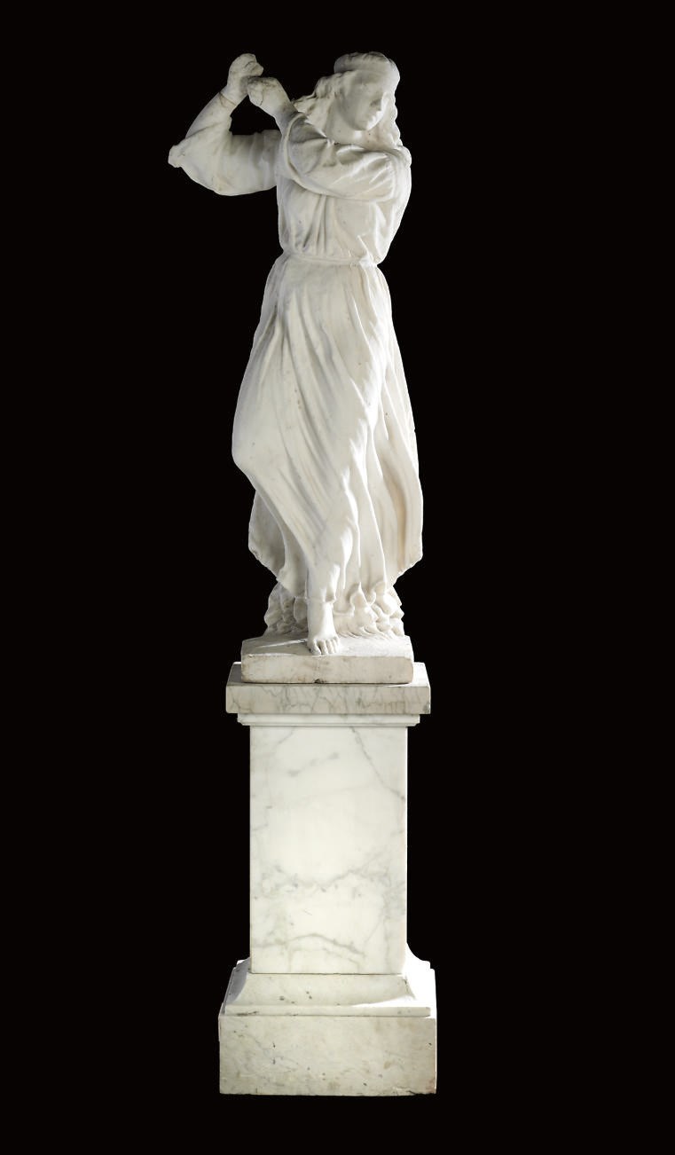 A FLORENTINE WHITE MARBLE FIGURE OF A DANCING MAIDEN