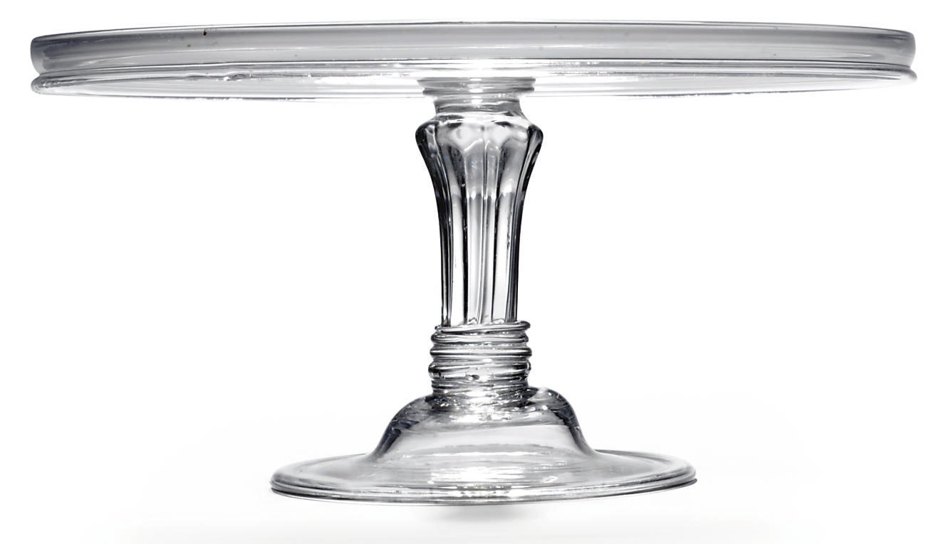 A CLEAR GLASS TAZZA