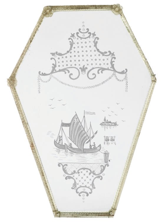 A VENETIAN GLASS MIRROR