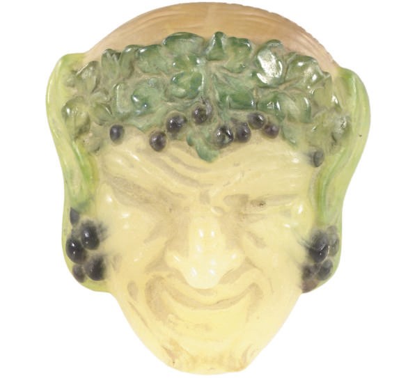BACCHUS, A HENRI MERCIER PÂTE-DE-VERRE 'MASK' PAPERWEIGHT