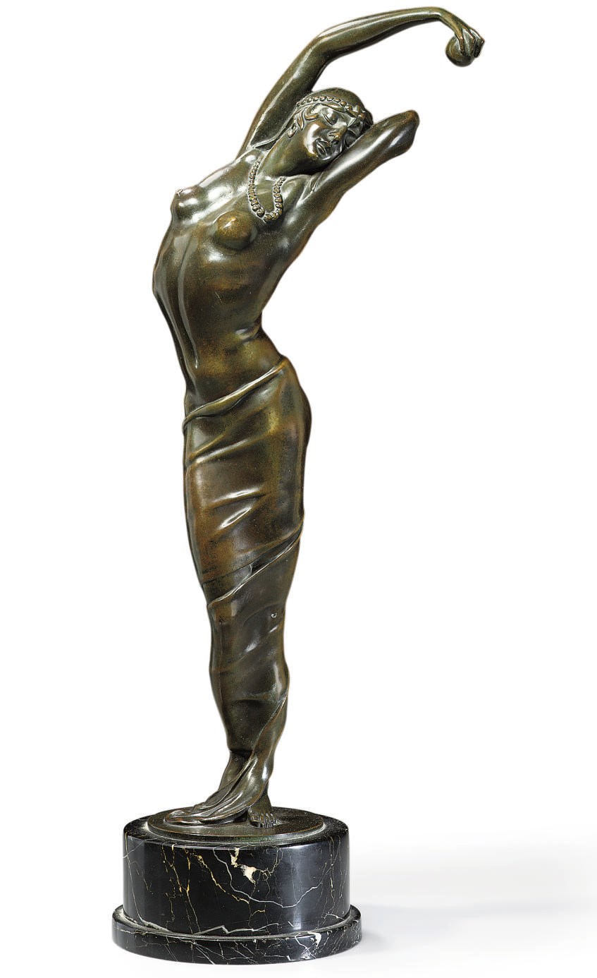 A JENÖ KERÉNYI PATINATED BRONZE FIGURE