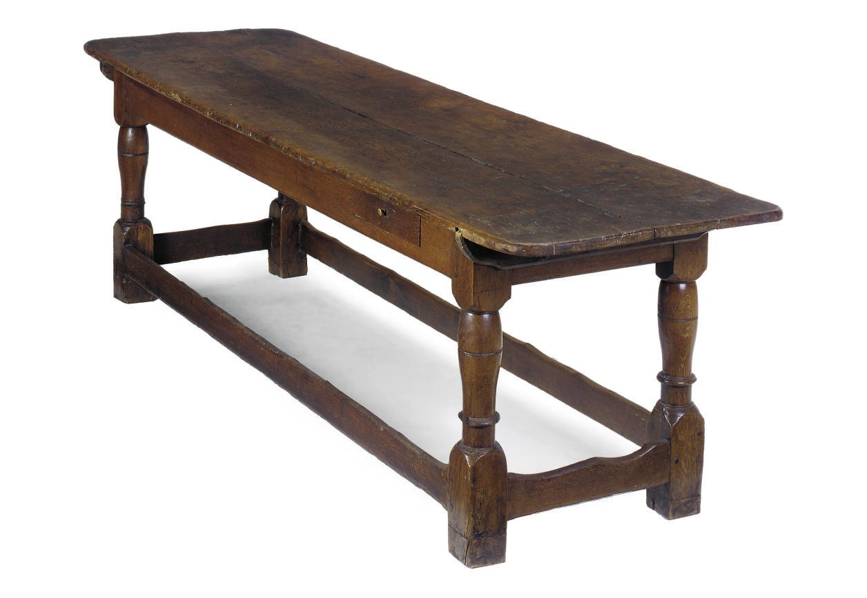 A FRENCH OAK REFECTORY TABLE