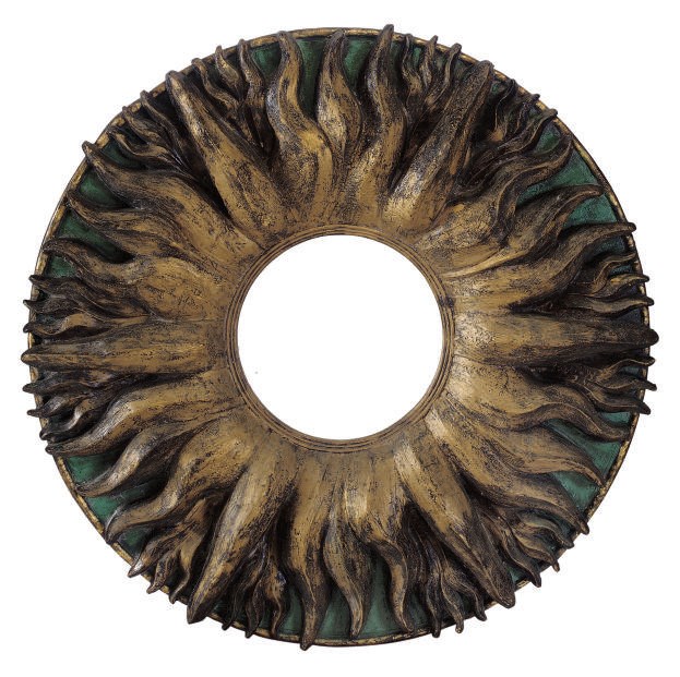 A GILT COMPOSITION SUNBURST MIRROR