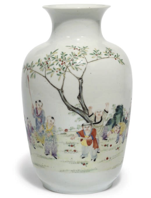 A Chinese famille rose vase